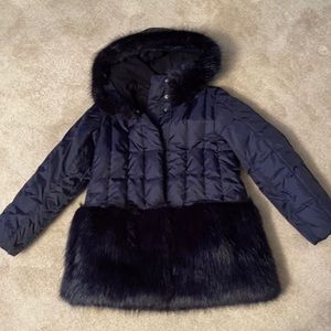 Jcrew faux fur parka for girls size 10